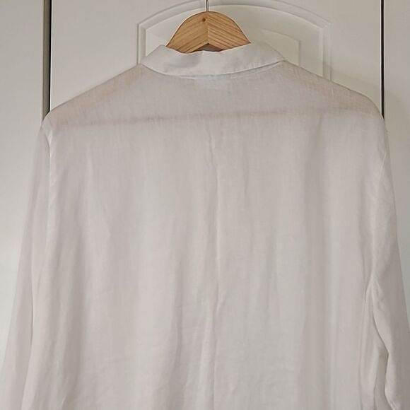 J.jill Everyday Linen Button-Front Shirt White Size - Picture 8 of 14